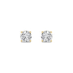 1CTW Round Shaped Lab Grown Diamond (G/VS) Hidden Halo Stud Earrings in 14K Gold
