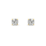 1.5CTW Round Shaped Lab Grown Diamond (F/VS) Hidden Halo Stud Earrings in 14K Gold