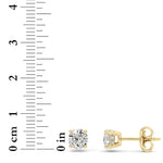 1.5CTW Round Shaped Lab Grown Diamond (F/VS) Hidden Halo Stud Earrings in 14K Gold