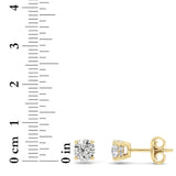 1.5CTW Round Shaped Lab Grown Diamond (F/VS) Hidden Halo Stud Earrings in 14K Gold