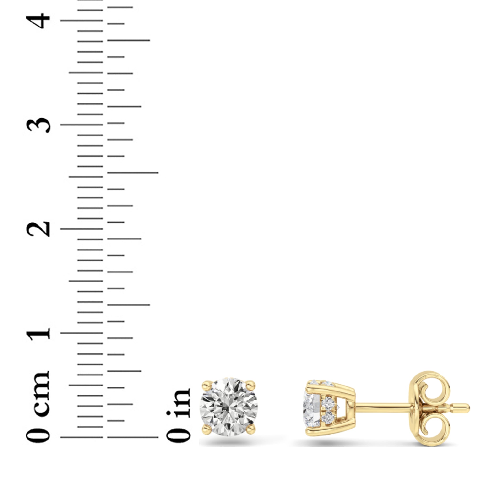 1.5CTW Round Shaped Lab Grown Diamond (F/VS) Hidden Halo Stud Earrings in 14K Gold