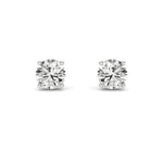 2CTW Round Shaped Lab Grown Diamond (F/VVS) Hidden Halo Stud Earrings in 14K Gold