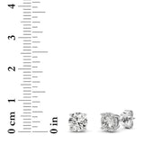 2CTW Round Shaped Lab Grown Diamond (F/VVS) Hidden Halo Stud Earrings in 14K Gold