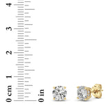 2CTW Round Shaped Lab Grown Diamond (F/VS) Hidden Halo Stud Earrings in 14K Gold