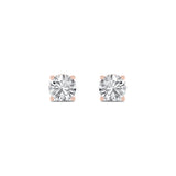 3CTW Round Shaped Lab Grown Diamond (F/VS) Hidden Halo Stud Earrings in 14K Gold