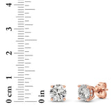 3CTW Round Shaped Lab Grown Diamond (F/VS) Hidden Halo Stud Earrings in 14K Gold