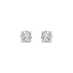 5CTW Round Shaped Lab Grown Diamond (F/VS) Hidden Halo Stud Earrings in 14K Gold