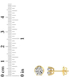 3CTW Round Shaped Lab Grown Diamond (F/VS) Hidden Halo Stud Earrings in 14K Gold