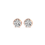 3CTW Round Shaped Lab Grown Diamond (F/VS) Hidden Halo Stud Earrings in 14K Gold