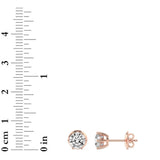 3CTW Round Shaped Lab Grown Diamond (F/VS) Hidden Halo Stud Earrings in 14K Gold