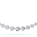 3CTW Round Shaped Lab Grown Diamond (F/VS) Graduating half    Necklace in 14K Gold