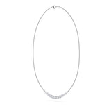 3CTW Round Shaped Lab Grown Diamond (F/VS) Graduating half    Necklace in 14K Gold
