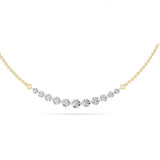 3CTW Round Shaped Lab Grown Diamond (F/VS) Graduating half    Necklace in 14K Gold