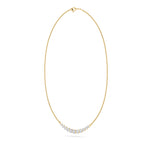 3CTW Round Shaped Lab Grown Diamond (F/VS) Graduating half    Necklace in 14K Gold