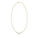 3CTW Round Shaped Lab Grown Diamond (F/VS) Graduating half    Necklace in 14K Gold