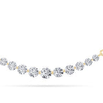 3CTW Round Shaped Lab Grown Diamond (F/VS) Graduating half    Necklace in 14K Gold