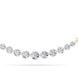 3CTW Round Shaped Lab Grown Diamond (F/VS) Graduating half    Necklace in 14K Gold