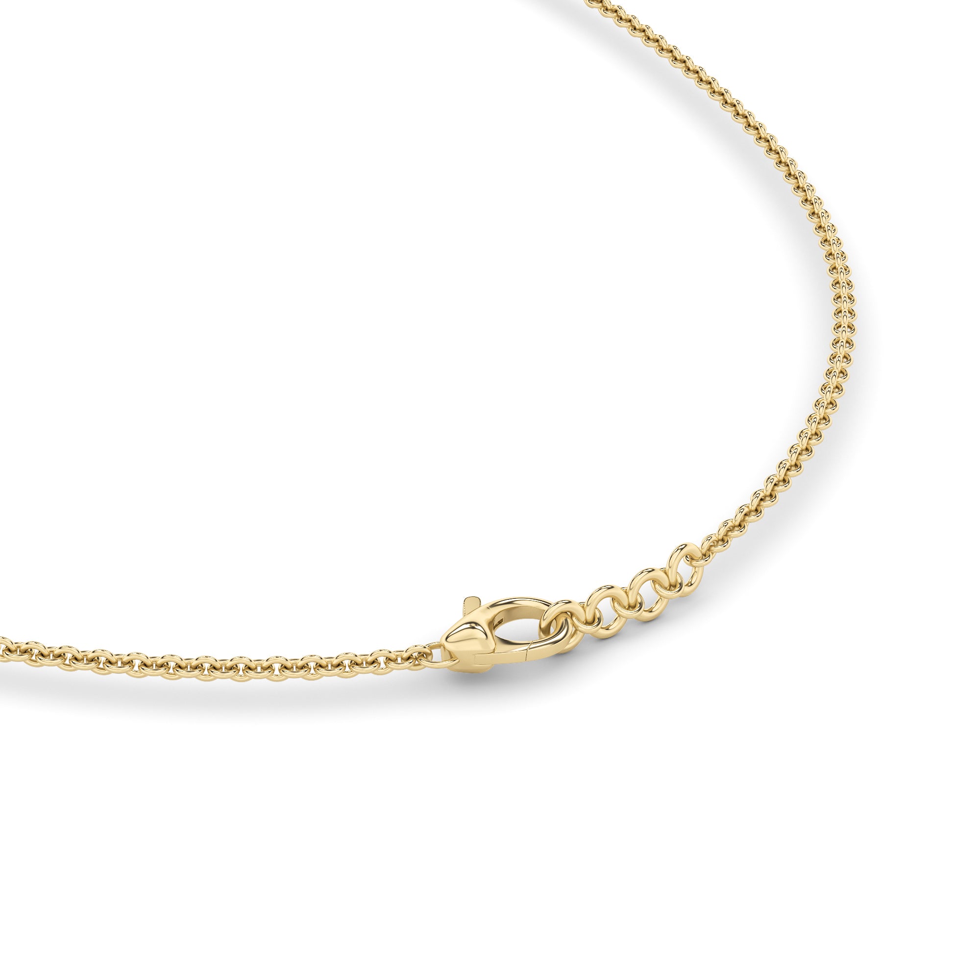 3CTW Round Shaped Lab Grown Diamond (F/VS) Graduating half    Necklace in 14K Gold