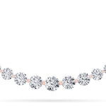 3CTW Round Shaped Lab Grown Diamond (F/VS) Graduating half    Necklace in 14K Gold