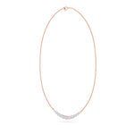 3CTW Round Shaped Lab Grown Diamond (F/VS) Graduating half    Necklace in 14K Gold