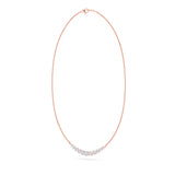 3CTW Round Shaped Lab Grown Diamond (F/VS) Graduating half    Necklace in 14K Gold