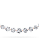 3CTW Round Shaped Lab Grown Diamond (F/VS) Graduating half    Necklace in 14K Gold