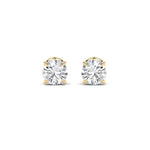 2CTW Round Shaped Lab Grown Diamond (F/VS) Hidden Halo Stud Earrings in 14K Gold