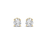 2CTW Round Shaped Lab Grown Diamond (F/VVS) Hidden Halo Stud Earrings in 14K Gold