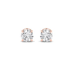 2CTW Round Shaped Lab Grown Diamond (F/VVS) Hidden Halo Stud Earrings in 14K Gold