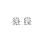 3CTW Round Shaped Lab Grown Diamond (F/VS) Hidden Halo Stud Earrings in 14K Gold