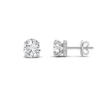 5CTW Round Shaped Lab Grown Diamond (F/VS) Hidden Halo Stud Earrings in 14K Gold