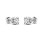 5CTW Round Shaped Lab Grown Diamond (F/VS) Hidden Halo Stud Earrings in 14K Gold