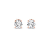 5CTW Round Shaped Lab Grown Diamond (F/VS) Hidden Halo Stud Earrings in 14K Gold