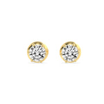 3CTW Round Shaped Lab Grown Diamond (F/VS) Hidden Halo Stud Earrings in 14K Gold