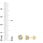 3CTW Round Shaped Lab Grown Diamond (F/VS) Hidden Halo Stud Earrings in 14K Gold