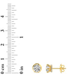 3CTW Round Shaped Lab Grown Diamond (F/VS) Hidden Halo Stud Earrings in 14K Gold