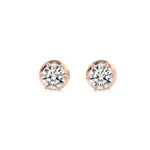 3CTW Round Shaped Lab Grown Diamond (F/VS) Hidden Halo Stud Earrings in 14K Gold