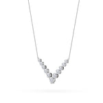 5CTW Round Shaped Lab Grown Diamond (F/VS) Graduating V Necklace in 14K Gold