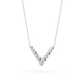5CTW Round Shaped Lab Grown Diamond (F/VS) Graduating V Necklace in 14K Gold