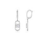 1CTW Emerald Shaped Lab Grown Diamond (F/VS) Paperclip Dangle Earrings in 14K Gold