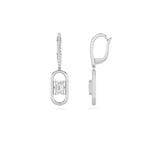 1CTW Emerald Shaped Lab Grown Diamond (F/VS) Paperclip Dangle Earrings in 14K Gold