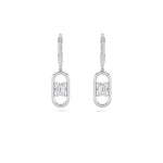 1CTW Emerald Shaped Lab Grown Diamond (F/VS) Paperclip Dangle Earrings in 14K Gold