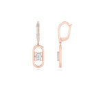 1CTW Emerald Shaped Lab Grown Diamond (F/VS) Paperclip Dangle Earrings in 14K Gold
