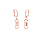 1CTW Emerald Shaped Lab Grown Diamond (F/VS) Paperclip Dangle Earrings in 14K Gold