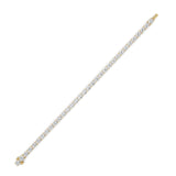 10.5CTW Oval Shaped Lab Grown Diamond (F/VS) Classic Line Bracelet in 14K Gold