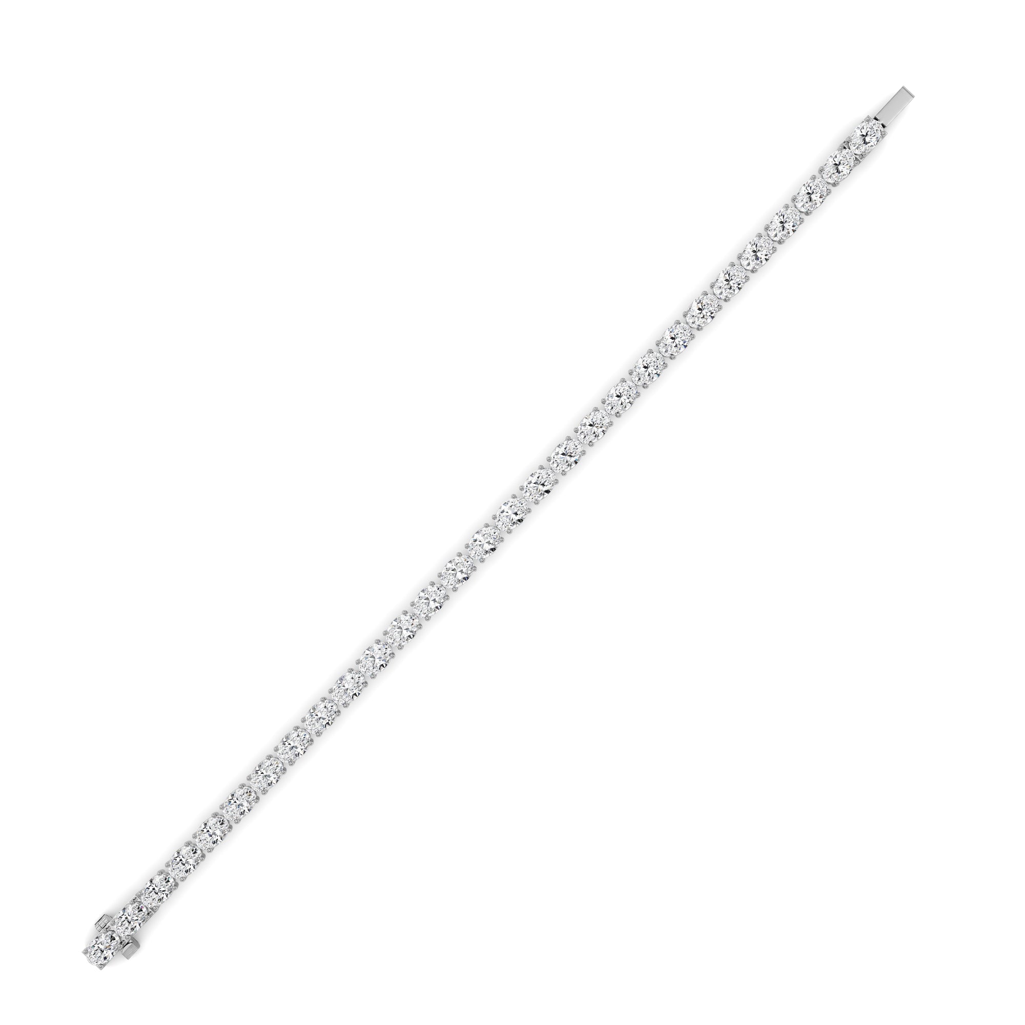 13CTW Oval Shaped Lab Grown Diamond (F/VS) Classic Line Bracelet in 14K Gold