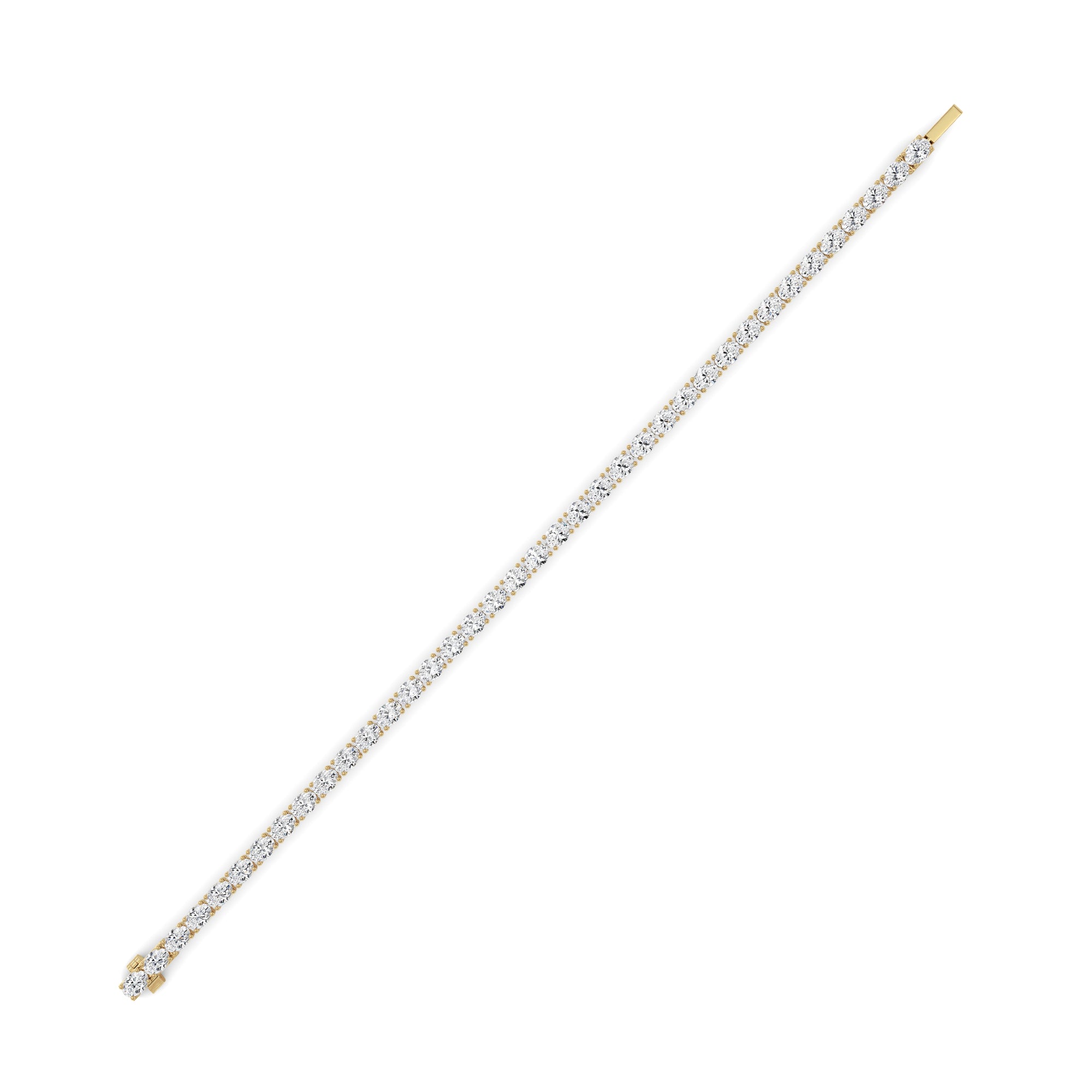 7CTW Oval Shaped Lab Grown Diamond (F/VS) Tennis Bracelet in 14K Gold