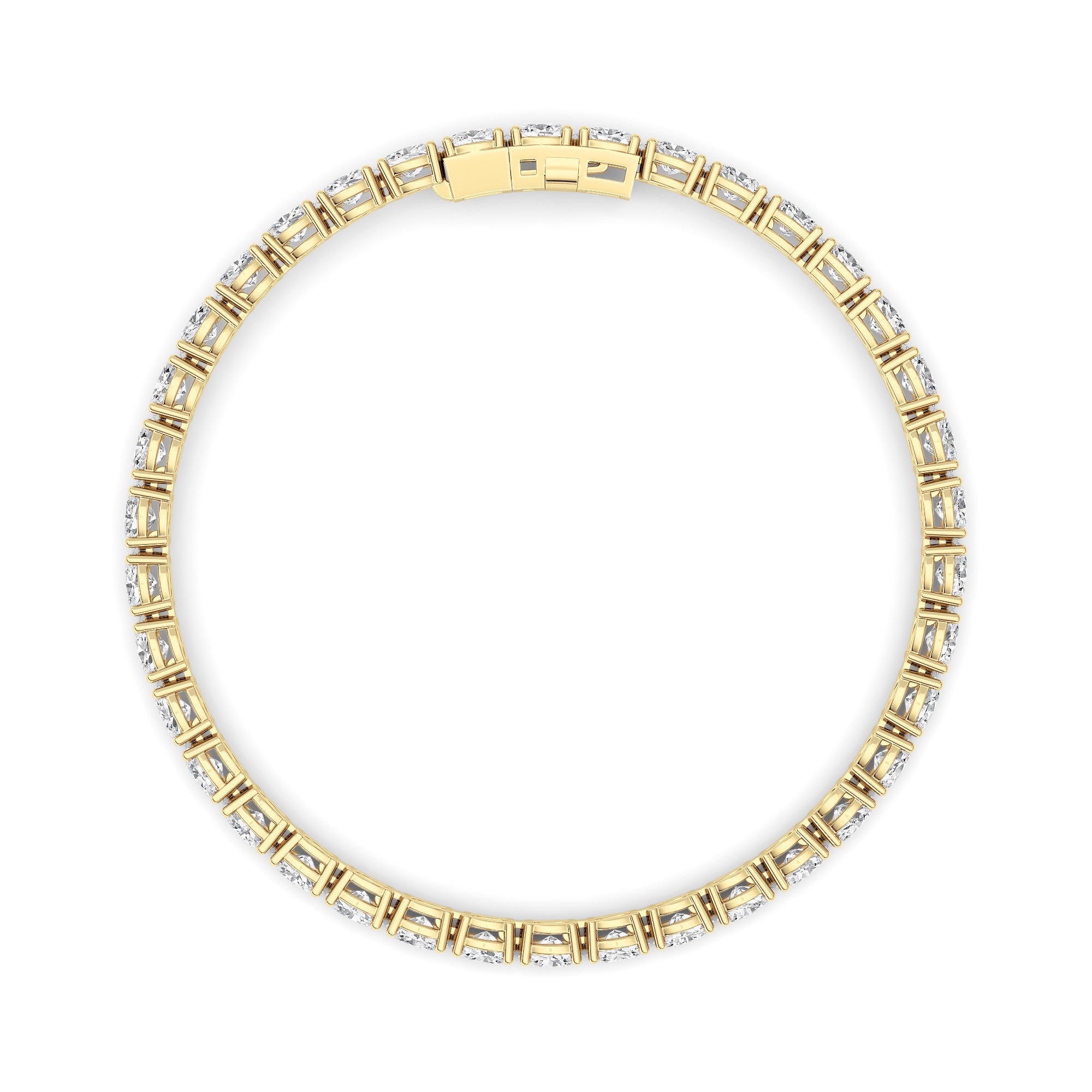 7CTW Oval Shaped Lab Grown Diamond (F/VS) Tennis Bracelet in 14K Gold
