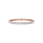 10CTW Round Shaped Lab Grown Diamond (F/VS) Bracelet in 14K Rose Gold