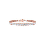 11CTW Round Shaped Lab Grown Diamond (F/VS) Bracelet in 14K Rose Gold
